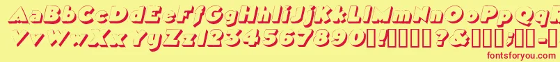 Шрифт TricorneoutlinesskItalic – красные шрифты на жёлтом фоне