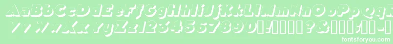 TricorneoutlinesskItalic Font – White Fonts on Green Background