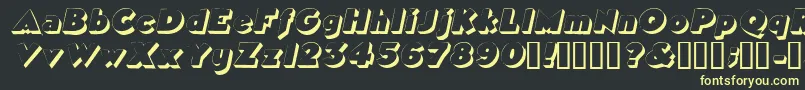 TricorneoutlinesskItalic-Schriftart – Gelbe Schriften auf schwarzem Hintergrund