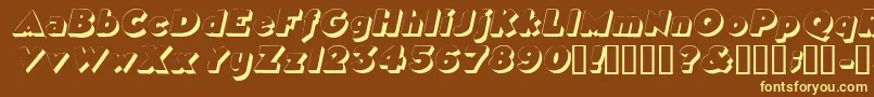 TricorneoutlinesskItalic Font – Yellow Fonts on Brown Background