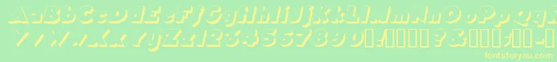TricorneoutlinesskItalic Font – Yellow Fonts on Green Background