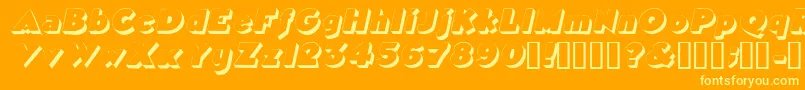 フォントTricorneoutlinesskItalic – オレンジの背景に黄色の文字