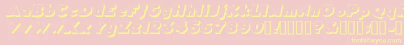 TricorneoutlinesskItalic Font – Yellow Fonts on Pink Background