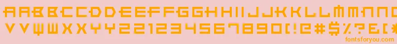 XerosKarma-Schriftart – Orangefarbene Schriften auf rosa Hintergrund