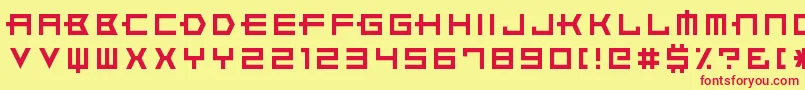 XerosKarma-fontti – punaiset fontit keltaisella taustalla