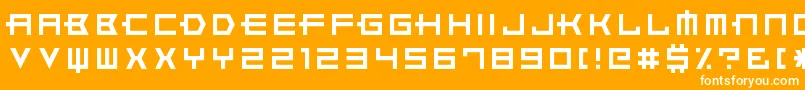 XerosKarma-Schriftart – Weiße Schriften auf orangefarbenem Hintergrund