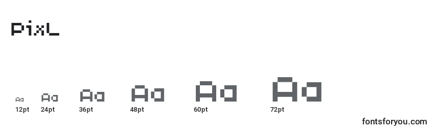 Размеры шрифта PixL