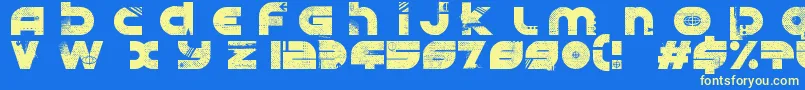 GraphikArts Font – Yellow Fonts on Blue Background