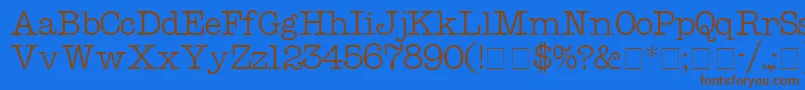 フォントKeyboardDisplaySsi – 茶色の文字が青い背景にあります。