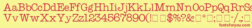 KeyboardDisplaySsi Font – Red Fonts on Yellow Background