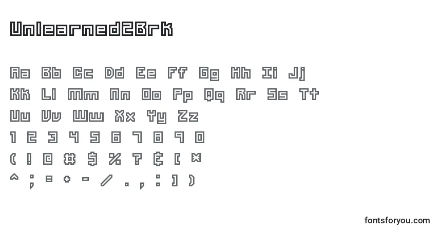 A fonte Unlearned2Brk – alfabeto, números, caracteres especiais