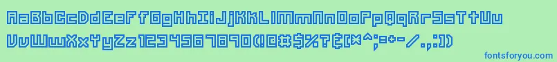 Unlearned2Brk Font – Blue Fonts on Green Background