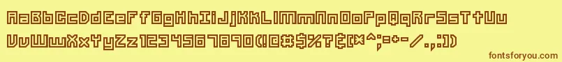 Unlearned2Brk Font – Brown Fonts on Yellow Background