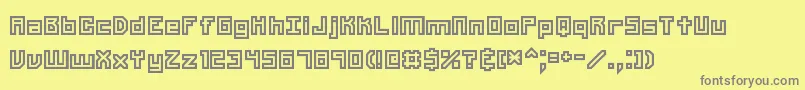 Unlearned2Brk-fontti – harmaat kirjasimet keltaisella taustalla