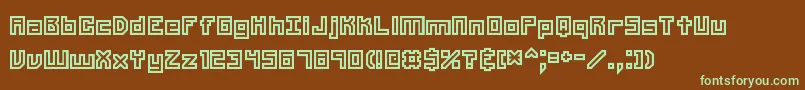 Unlearned2Brk Font – Green Fonts on Brown Background