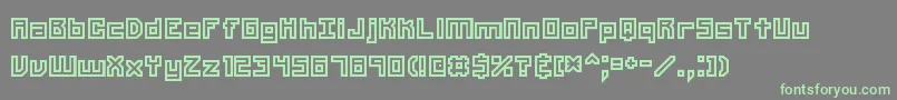 フォントUnlearned2Brk – 灰色の背景に緑のフォント