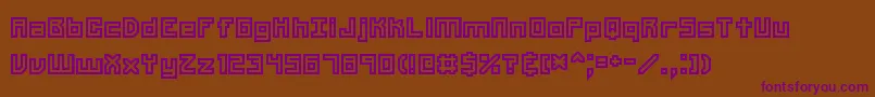 フォントUnlearned2Brk – 紫色のフォント、茶色の背景