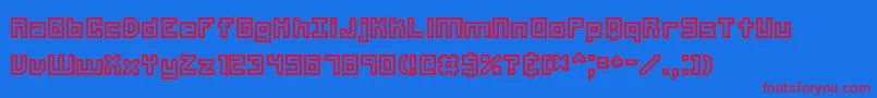 Unlearned2Brk Font – Red Fonts on Blue Background