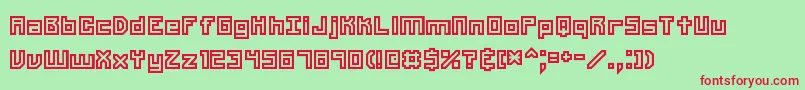 Unlearned2Brk Font – Red Fonts on Green Background