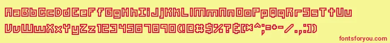 Unlearned2Brk Font – Red Fonts on Yellow Background