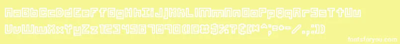 Unlearned2Brk-fontti – valkoiset fontit keltaisella taustalla