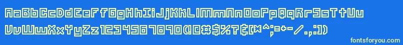Unlearned2Brk Font – Yellow Fonts on Blue Background