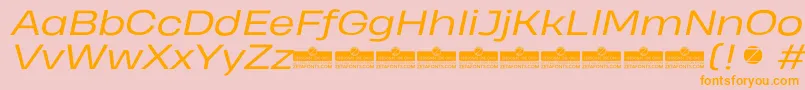 HeadingProWideBookItalicTrial Font – Orange Fonts on Pink Background
