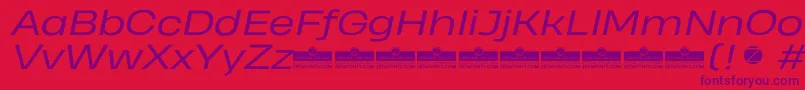 HeadingProWideBookItalicTrial Font – Purple Fonts on Red Background