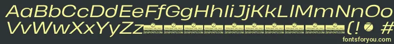 HeadingProWideBookItalicTrial Font – Yellow Fonts on Black Background