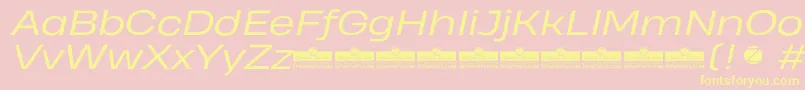 HeadingProWideBookItalicTrial Font – Yellow Fonts on Pink Background