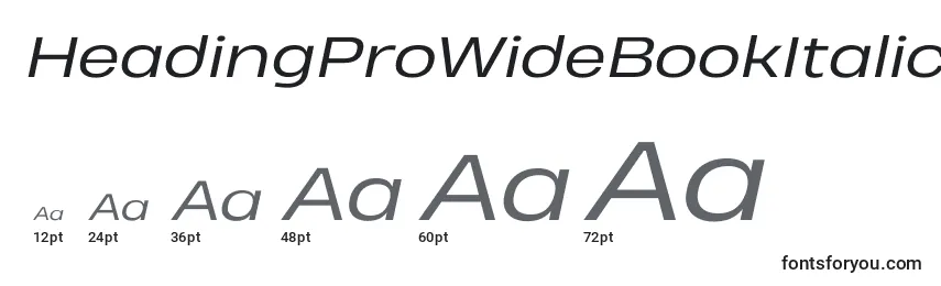 HeadingProWideBookItalicTrial Font Sizes