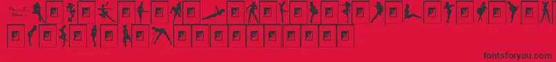 Шрифт DarriansSexySilhouettes2 – чёрные шрифты на красном фоне