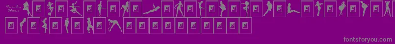 フォントDarriansSexySilhouettes2 – 紫の背景に灰色の文字