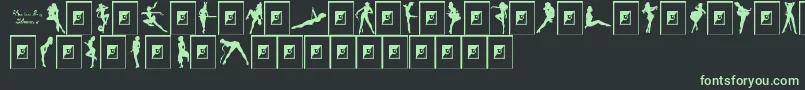 DarriansSexySilhouettes2-fontti – vihreät fontit mustalla taustalla
