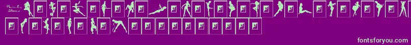 DarriansSexySilhouettes2 Font – Green Fonts on Purple Background