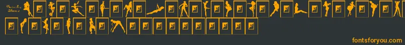 Weitere Informationen zur DarriansSexySilhouettes2-Schriftart DarriansSexySilhouettes2-Schriftart – Orangefarbene Schriften auf schwarzem Hintergrund