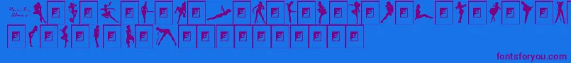 DarriansSexySilhouettes2 Font – Purple Fonts on Blue Background
