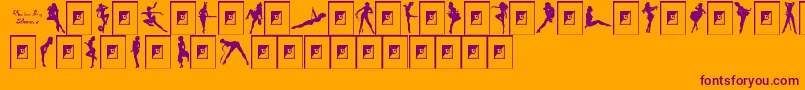 DarriansSexySilhouettes2 Font – Purple Fonts on Orange Background