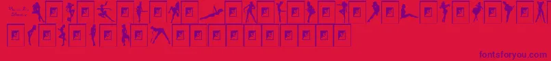 Fonte DarriansSexySilhouettes2 – fontes roxas em um fundo vermelho