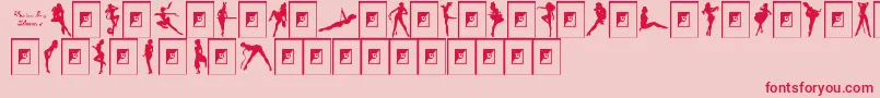 Fonte DarriansSexySilhouettes2 – fontes vermelhas em um fundo rosa
