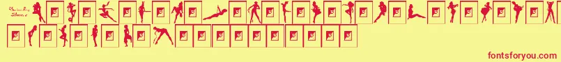 DarriansSexySilhouettes2 Font – Red Fonts on Yellow Background