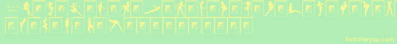 DarriansSexySilhouettes2 Font – Yellow Fonts on Green Background