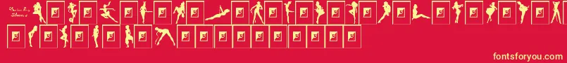 fuente DarriansSexySilhouettes2 – Fuentes Amarillas Sobre Fondo Rojo