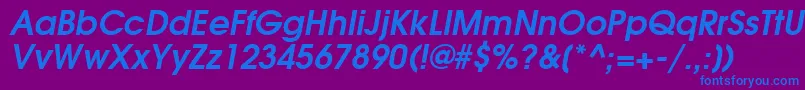 TexGyreAdventorBoldItalic Font – Blue Fonts on Purple Background