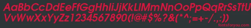 TexGyreAdventorBoldItalic Font – Red Fonts on Black Background