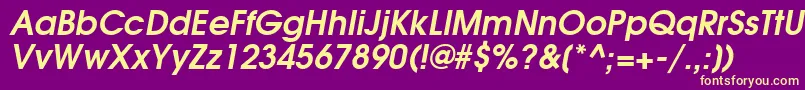 TexGyreAdventorBoldItalic Font – Yellow Fonts on Purple Background
