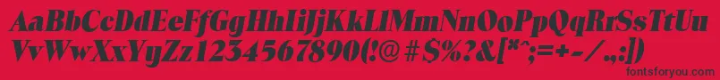 ToledoserialHeavyItalic Font – Black Fonts on Red Background