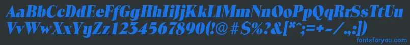 ToledoserialHeavyItalic Font – Blue Fonts on Black Background