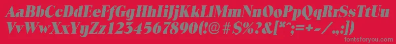 ToledoserialHeavyItalic Font – Gray Fonts on Red Background