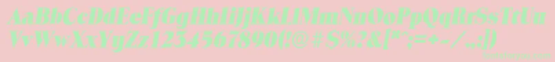 ToledoserialHeavyItalic Font – Green Fonts on Pink Background